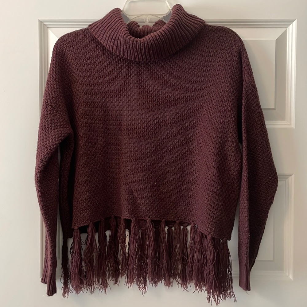 Fringe Turtleneck Sweater